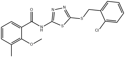 N-{5-[(2-chlorobenzyl)sulfanyl]-1,3,4-thiadiazol-2-yl}-2-methoxy-3-methylbenzamide Struktur