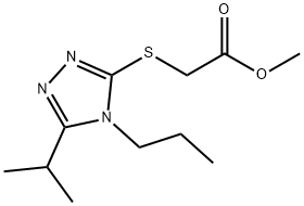 methyl 2-((5-isopropyl-4-propyl-4H-1,2,4-triazol-3-yl)thio)acetate Struktur