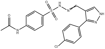 (E)-N-(4-((2-((3-(4-chlorophenyl)-1H-pyrazol-4-yl)methylene)hydrazinyl)sulfonyl)phenyl)acetamide Struktur