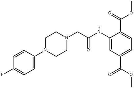 dimethyl 2-(2-(4-(4-fluorophenyl)piperazin-1-yl)acetamido)terephthalate Struktur