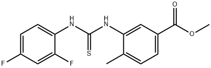 methyl 3-(3-(2,4-difluorophenyl)thioureido)-4-methylbenzoate Struktur