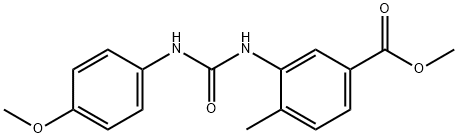 methyl 3-(3-(4-methoxyphenyl)ureido)-4-methylbenzoate Struktur