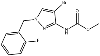 methyl (4-bromo-1-(2-fluorobenzyl)-1H-pyrazol-3(2H)-ylidene)carbamate Struktur