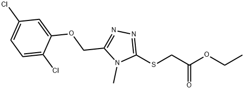 ethyl 2-((5-((2,5-dichlorophenoxy)methyl)-4-methyl-4H-1,2,4-triazol-3-yl)thio)acetate Struktur