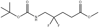 5-t-butoxycarbonylamino-4.4-difluoro-pentanoic acid methyl ester Struktur