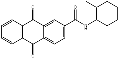 N-(2-methylcyclohexyl)-9,10-dioxo-9,10-dihydro-2-anthracenecarboxamide Struktur