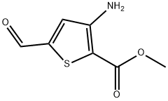 3-氨基-5-甲酰基-2-噻吩甲酸甲酯, 946605-33-0, 結構式