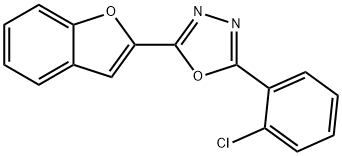 2-(1-benzofuran-2-yl)-5-(2-chlorophenyl)-1,3,4-oxadiazole Struktur