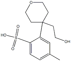 2-(4-(2-hydroxyethyl)-tetrahydro-2H-pyran-4-yl)-4-methylbenzenesulfonic acid Struktur