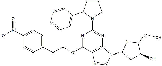 6-O-[2-(4-Nitrophenyl)ethyl]-2-[(3-pyridyl)pyrrolidin-1-yl]-2'-deoxyinosine Struktur