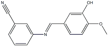 3-[(3-hydroxy-4-methoxybenzylidene)amino]benzonitrile Struktur