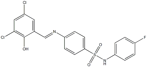 4-[(3,5-dichloro-2-hydroxybenzylidene)amino]-N-(4-fluorophenyl)benzenesulfonamide Struktur