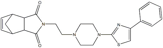 2-(2-(4-(4-phenylthiazol-2-yl)piperazin-1-yl)ethyl)-3a,4,7,7a-tetrahydro-1H-4,7-methanoisoindole-1,3(2H)-dione Struktur