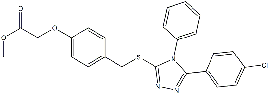 methyl 2-(4-(((5-(4-chlorophenyl)-4-phenyl-4H-1,2,4-triazol-3-yl)thio)methyl)phenoxy)acetate Struktur