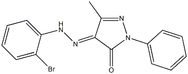 4-[(2-bromophenyl)hydrazono]-5-methyl-2-phenyl-2,4-dihydro-3H-pyrazol-3-one Struktur