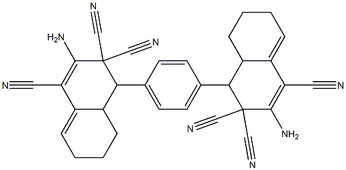 4,4'-(1,4-phenylene)bis(2-amino-4a,5,6,7-tetrahydro-1,3,3(4H)-naphthalenetricarbonitrile) Struktur