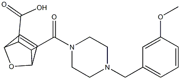 3-(4-(3-methoxybenzyl)piperazine-1-carbonyl)-7-oxabicyclo[2.2.1]hept-5-ene-2-carboxylic acid Struktur