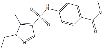 methyl 4-(1-ethyl-5-methyl-1H-pyrazole-4-sulfonamido)benzoate Struktur