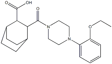 3-(4-(2-ethoxyphenyl)piperazine-1-carbonyl)bicyclo[2.2.2]octane-2-carboxylic acid Struktur