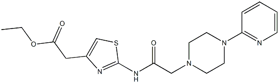 ethyl 2-(2-(2-(4-(pyridin-2-yl)piperazin-1-yl)acetamido)thiazol-4-yl)acetate Struktur