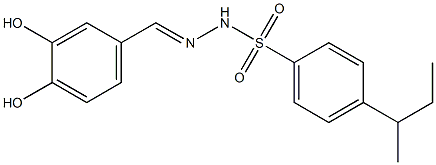 (E)-4-(sec-butyl)-N'-(3,4-dihydroxybenzylidene)benzenesulfonohydrazide Struktur