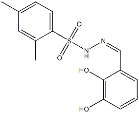 (Z)-N'-(2,3-dihydroxybenzylidene)-2,4-dimethylbenzenesulfonohydrazide Struktur