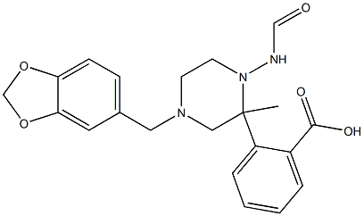 methyl 2-(4-(benzo[d][1,3]dioxol-5-ylmethyl)piperazine-1-carboxamido)benzoate Struktur