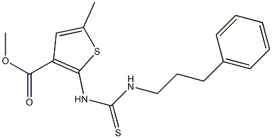 methyl 5-methyl-2-(3-(3-phenylpropyl)thioureido)thiophene-3-carboxylate Struktur