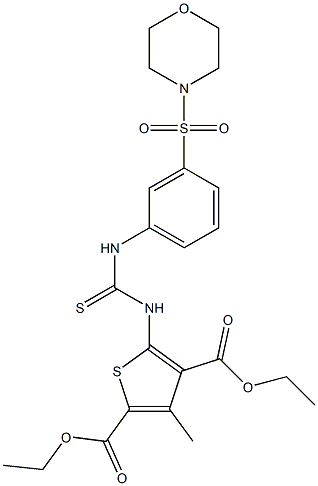 diethyl 3-methyl-5-(3-(3-(morpholinosulfonyl)phenyl)thioureido)thiophene-2,4-dicarboxylate Struktur