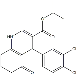 isopropyl 4-(3,4-dichlorophenyl)-2-methyl-5-oxo-1,4,5,6,7,8-hexahydroquinoline-3-carboxylate Struktur