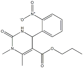 propyl 1,6-dimethyl-4-(2-nitrophenyl)-2-oxo-1,2,3,4-tetrahydropyrimidine-5-carboxylate Struktur