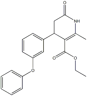 ethyl 2-methyl-6-oxo-4-(3-phenoxyphenyl)-1,4,5,6-tetrahydropyridine-3-carboxylate Struktur