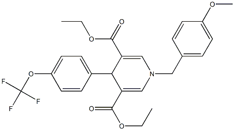 diethyl 1-(4-methoxybenzyl)-4-(4-(trifluoromethoxy)phenyl)-1,4-dihydropyridine-3,5-dicarboxylate Struktur