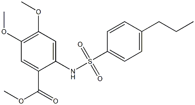 methyl 4,5-dimethoxy-2-(4-propylphenylsulfonamido)benzoate Struktur