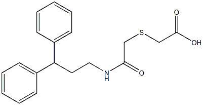 2-((2-((3,3-diphenylpropyl)amino)-2-oxoethyl)thio)acetic acid Struktur