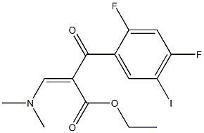 (Z)-ethyl 2-(2,4-difluoro-5-iodobenzoyl)-3-(dimethylamino)acrylate Struktur