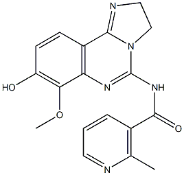 N-(8-hydroxy-7-methoxy-2,3-dihydroimidazo[1,2-c]quinazolin-5-yl)-2-methylnicotinamide Struktur