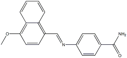 4-{[(4-methoxy-1-naphthyl)methylene]amino}benzamide Struktur