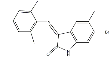 6-bromo-3-(mesitylimino)-5-methyl-1,3-dihydro-2H-indol-2-one Struktur