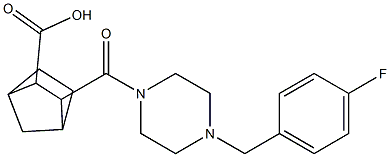 3-(4-(4-fluorobenzyl)piperazine-1-carbonyl)bicyclo[2.2.1]heptane-2-carboxylic acid Struktur