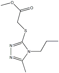 methyl 2-((5-methyl-4-propyl-4H-1,2,4-triazol-3-yl)thio)acetate Struktur