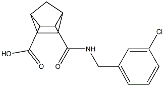 3-((3-chlorobenzyl)carbamoyl)bicyclo[2.2.1]heptane-2-carboxylic acid Struktur