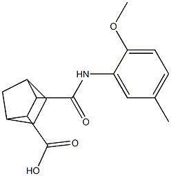 3-((2-methoxy-5-methylphenyl)carbamoyl)bicyclo[2.2.1]heptane-2-carboxylic acid Struktur