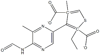 2-ethyl 4-methyl 3-methyl-5-(pyrazine-2-carboxamido)thiophene-2,4-dicarboxylate Struktur