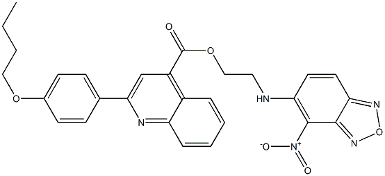 2-((4-nitrobenzo[c][1,2,5]oxadiazol-5-yl)amino)ethyl 2-(4-butoxyphenyl)quinoline-4-carboxylate Struktur