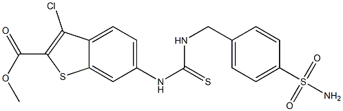 methyl 3-chloro-6-(3-(4-sulfamoylbenzyl)thioureido)benzo[b]thiophene-2-carboxylate Struktur