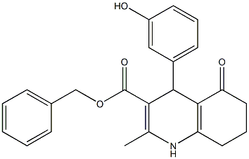 benzyl 4-(3-hydroxyphenyl)-2-methyl-5-oxo-1,4,5,6,7,8-hexahydroquinoline-3-carboxylate Struktur