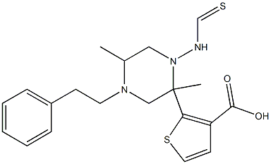 methyl 5-methyl-2-(4-phenethylpiperazine-1-carbothioamido)thiophene-3-carboxylate Struktur