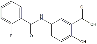 5-(2-fluorobenzamido)-2-hydroxybenzoic acid Struktur