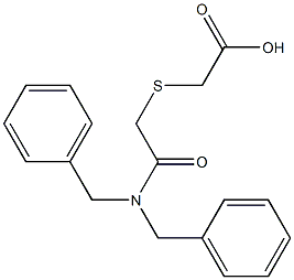 2-((2-(dibenzylamino)-2-oxoethyl)thio)acetic acid Struktur